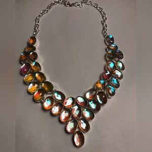 Rainbow Fire Topaz Stamped 925 Sterling Silver Necklace